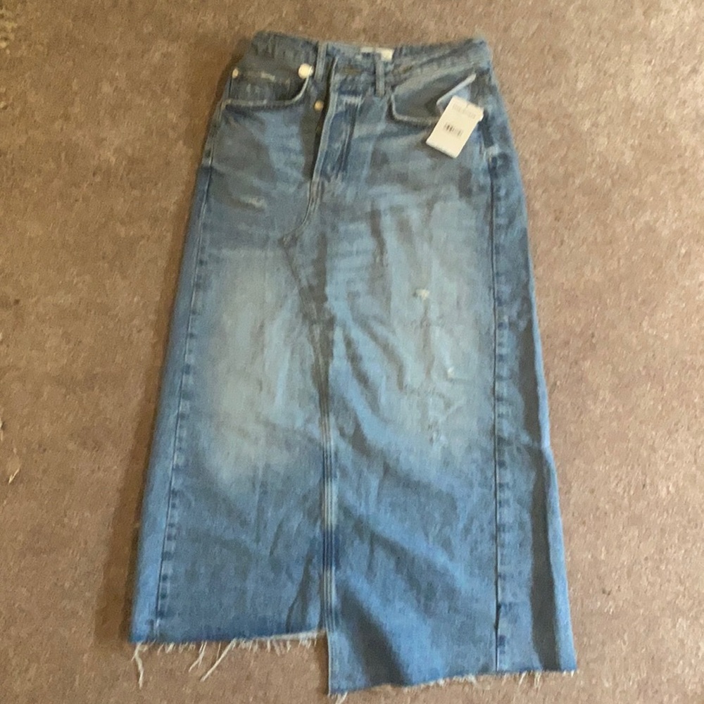 NEW We The Free People Reworked Denim Skirt 2